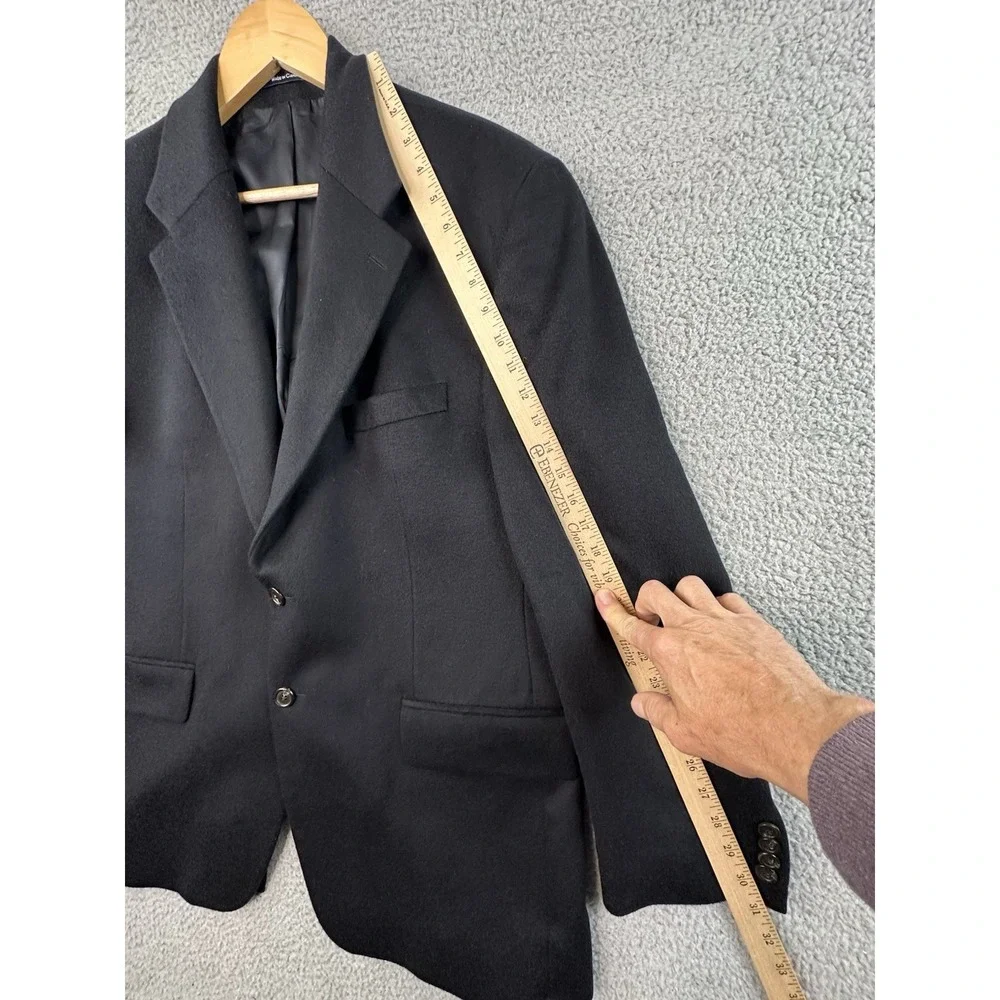 VTG Polo University Ralph Lauren Blazer Jacket 43R Black Cashmere Preppy